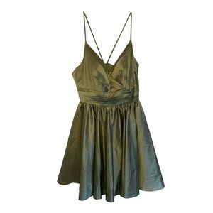 Christina Wu Meadow Green Mini Dress Style 22778